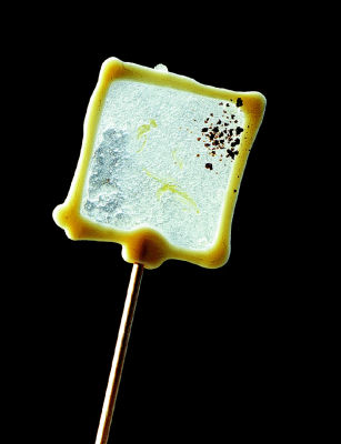 white chocolate, lemon & coffee candy lollipop